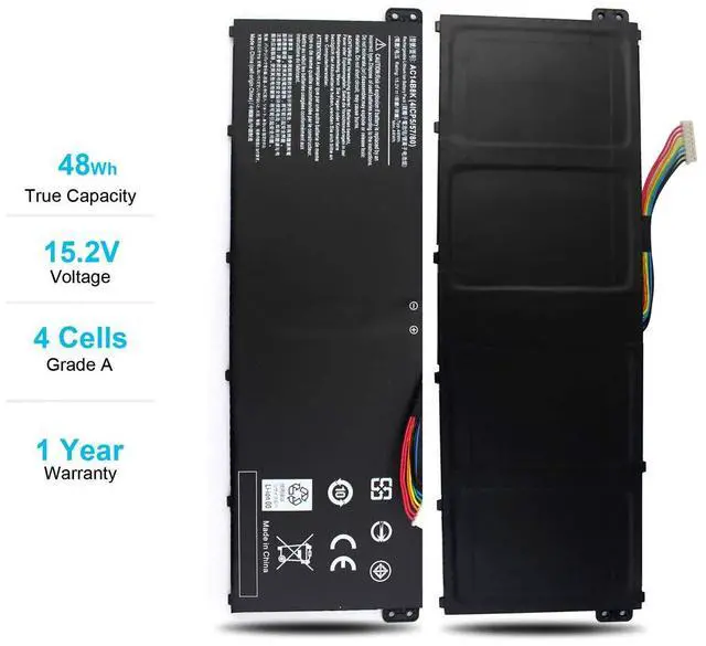 Alt view image 5 of 5 - AC14B8K Battery for Acer Chromebook C810 C910 CB5-571 CB3-531 Aspire A515-41G A515-55 A515-55G A615-51 A615-51G A715-71G A715-72G A717-38F 717-72G Nitro AN515-51 AN515-52 AN515-53 NP515-51