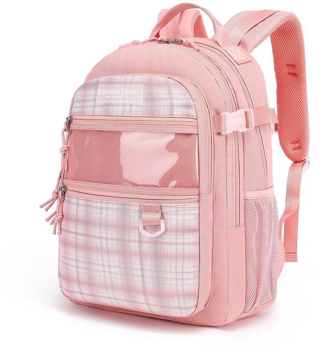 Main image of Kalesi Laptop Backpack School College or Work Bookbag, Large Anti Theft Travel Bag, 15.6-Inch Daypack for Men & Women Teens (Light pink)