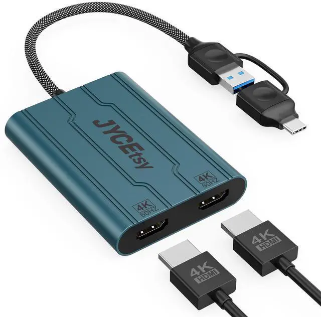 ACASIS USB To Dual HDMI 4K 60Hz Display Adapter With