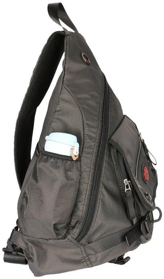 Alt view image 5 of 5 - Kawei Knight Large Sling Bag Laptop Backpack Cross Body Messenger Bag Shoulder Travel Rucksack (A-Black)