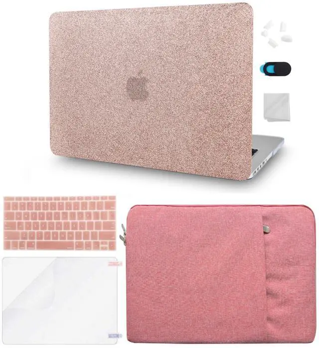 Main image of KECC Compatible with MacBook Pro 13 inch Case 2020-2025, 2016-2019 Release M2 M1 A2338 A2289 A2251 A2159 A1989 A1706 A1708 Plastic Hard Shell + Keyboard Cover + Sleeve + Screen Protector, Rose Gold Sp