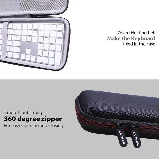 Alt view image 5 of 5 - LTGEM Case Compatible with Apple Magic Keyboard with Touch ID Numeric Keypad MQ052LL/A MMMR3LL/A, Mouse and Trackpad(Inside: 16.9"x4.8"x0.6"), Case Only