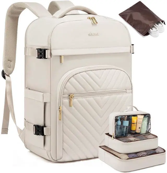 Main image of LOVEVOOK Large Travel Backpack for Women, 50L Carry on Backpack for Airplanes, TSA Personal Item Travel Bag for Women fits 18" Laptop, Waterproof Carry on Bags with 4 Packing Cubes