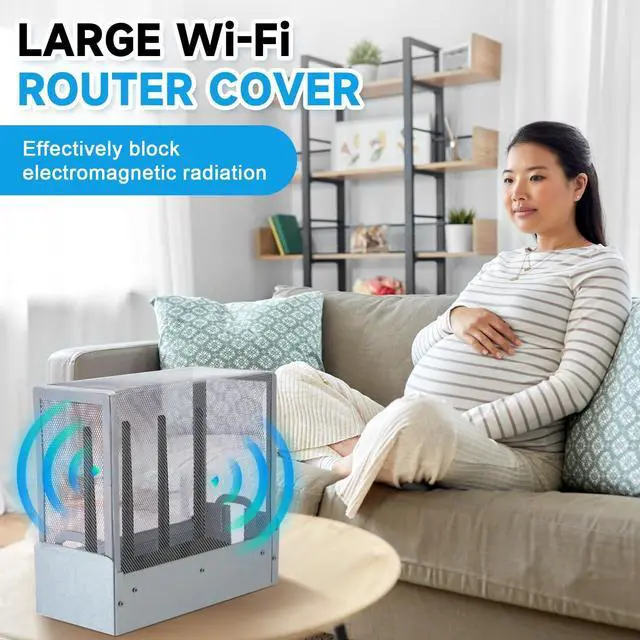 Alt view image 5 of 5 - Menkxi Large WiFi Router Cover, About 90% of WiFi Router Emf and 5g is Blocked, WiFi Router Cover for Protection, WiFi Guard Cover, 12 x 11 7/8 x 5 1/2 Inch