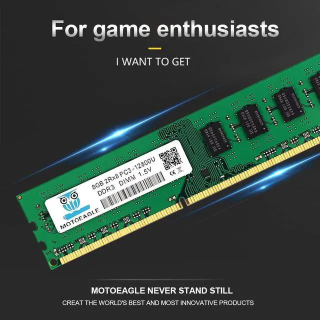 Alt view image 3 of 5 - DDR3 RAM 32GB 32GB (4X8GB) PC3-12800U DDR3-1600 UDIMM 2Rx8 DIMM RAM DDR3 8GB 1600MHz SDRAM 240-Pin 1.5V CL11 Non-ECC Desktop PC Memory Kit