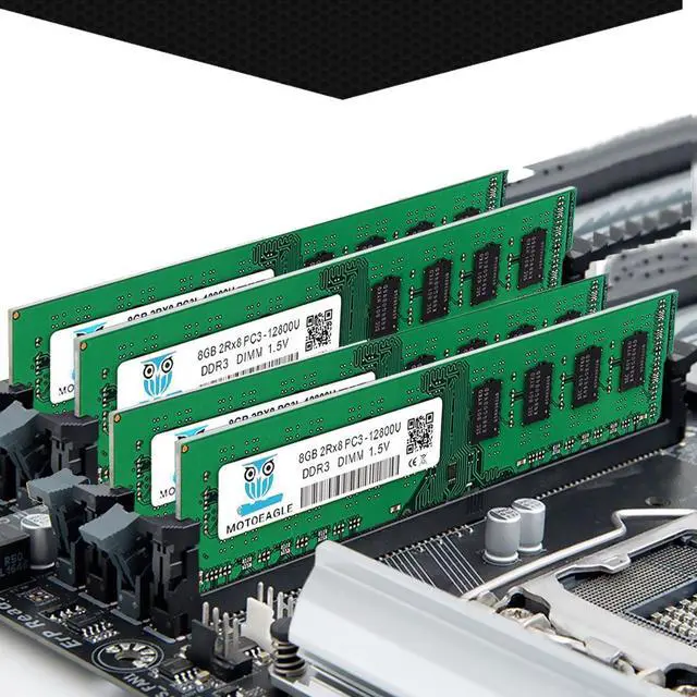 Alt view image 5 of 5 - DDR3 RAM 32GB 32GB (4X8GB) PC3-12800U DDR3-1600 UDIMM 2Rx8 DIMM RAM DDR3 8GB 1600MHz SDRAM 240-Pin 1.5V CL11 Non-ECC Desktop PC Memory Kit