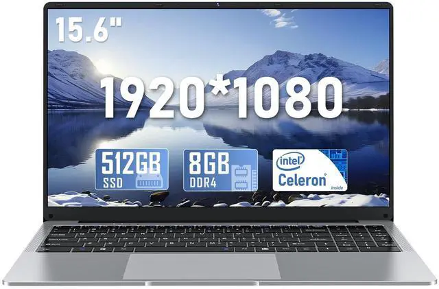 Main image of 15.6 inch Laptop, Laptop Computer with N4000 Processor with 8GB RAM 512GB SSD, FHD Display 1920*1080P, WIFI5 BT4.2 HDMI Windows 11 Laptop, Thin and Light Laptop, Office Laptop, Study Laptop