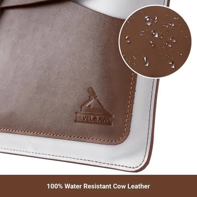 Alt view image 5 of 5 - BEVEL & AWL Contrast Couture 100% Leather Sleeve for 14 Inch (M1, M1 Pro, M2, M2 Pro & M3) 2021-2024, Premium Handcrafted, Sleeve for 13 Inch & 14 Inch Case