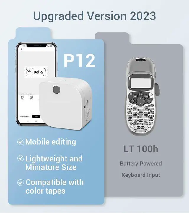 Alt view image 3 of 5 - Phomemo P12 Portable Bluetooth Mini Sticker Maker Thermal Printer Handheld Label Maker, Rich Icon Font Multiple Templates, Easy to Use for Office Home Organization