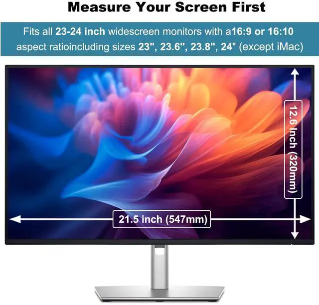 Alt view image 3 of 5 - Anti-Blue Light & Anti-Scratch Screen Protector Shield for 23, 23.6, 23.8, 24 Inches Desktop Computer Monitor, Hanging Block Filter Panel for Eye Protection