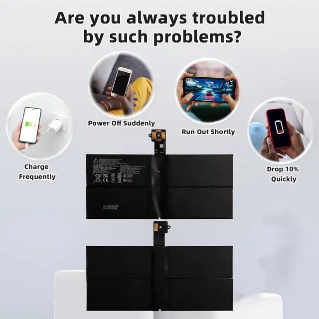 Alt view image 5 of 5 - Vvsialeek [NEW] G3HTA074H 48.87Wh Laptop Replacement Battery for Microsoft Surface Pro 7 Plus 1960, Microsoft Surface Pro 7+ Plus 1960 Series Notebook.