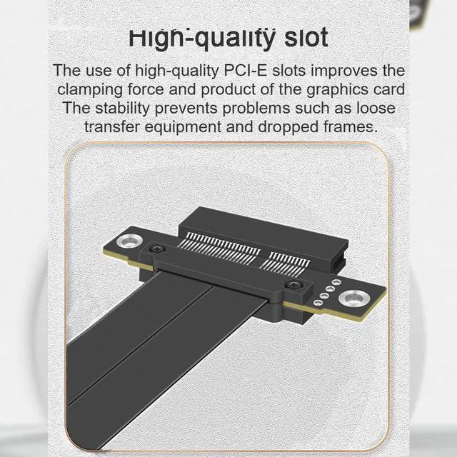 Alt view image 3 of 5 - PCIE 4.0 x4 Extender Riser Cable,High Speed Flexible Right Angle PCI-E Port GPU Graphic Card Extension Cable-200mm90 Degrees (PCIE 4.0X4 180degrees)