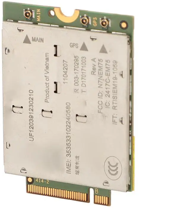 Main image of 4G Module, EM7565 1104207 PCI Express M.2 Cat 12 4G LTE Network Card, with NGFF M.2 Interface, Global Coverage, 24 LTE Bands