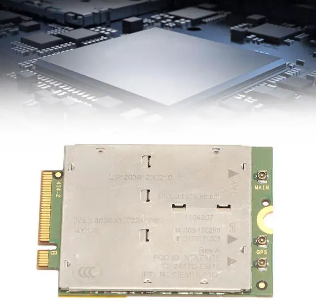 Alt view image 5 of 5 - 4G Module, EM7565 1104207 PCI Express M.2 Cat 12 4G LTE Network Card, with NGFF M.2 Interface, Global Coverage, 24 LTE Bands