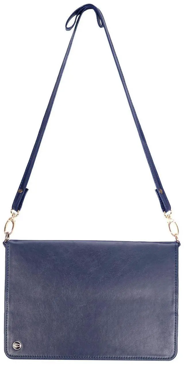 Alt view image 2 of 5 - Handbag Case for Apple iPad 5/iPad 6 9.7", iPad Air 1st/2nd Generation Cases, Techcircle Folio Stand Crossbody Wallet Case with Pencil Holder, Hand Strap & Shoulder Strap Soft Protective Cover, Navy