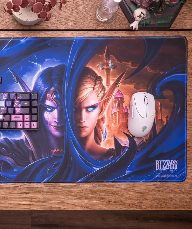 Alt view image 4 of 5 - World of Warcraft The War Within Gaming Mouse Pad, Computer Mouse Mat, Flat Stitched Edge, Non-Slip Rubber Base, Gamers & Office Use, 35 x 16 - Officially Licensed