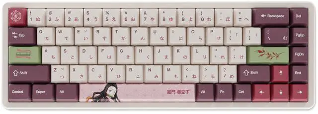 Main image of Team Liquid Demon Slayer Kimetsu No Yaiba Nezuko PBT Dye Sublimation Keycaps for Mechanical Gaming Keyboards, Cherry MX Switches, Custom Side Print, ANSI ISO Support, US Layout - Officially Licensed