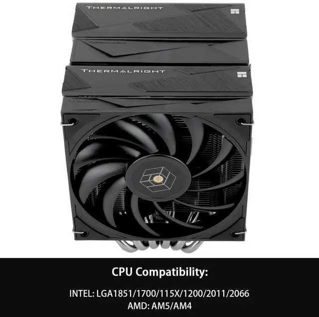 Alt view image 3 of 5 - Thermalrlght Royal Knight 120 CPU Cooler, 6 Heat Pipes Heatsink CPU Cooling, Dual 12cm PWM Fans, for Intel LGA115X/1200/2011/1700/1851;AM4/AM5,Desktop Tower Cooling