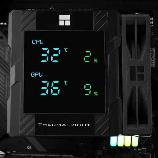 Alt view image 4 of 5 - Thermalrlght Peerless Assassin 120 Digital Black CPU Cooler, Double 120mm PWM Fans with 1850RPM Speed, Support Intel lga1700/1851/115X,AMD:AM4/AM5, Computer CPU Cooling,Digital Screen Top Cover