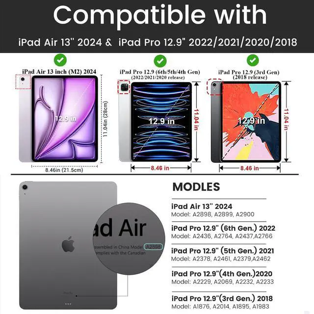 Alt view image 2 of 5 - UUcovers Crossbody Handbag Case for iPad Air 13 inch M3/M2 (2025/2024) with Pencil Holder/Shoulder Strap/Hand Strap/Pockets,Folio Stand PU Leather Carrying Bag Magnetic Wallet Envelope Cover, Blue