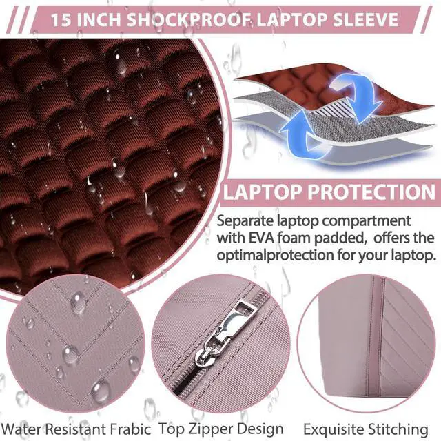 Alt view image 3 of 5 - VX VONXURY Laptop Bag for Women,15.6 Inch Work Tote Professional Shoulder Handbag Ideal for Business Office