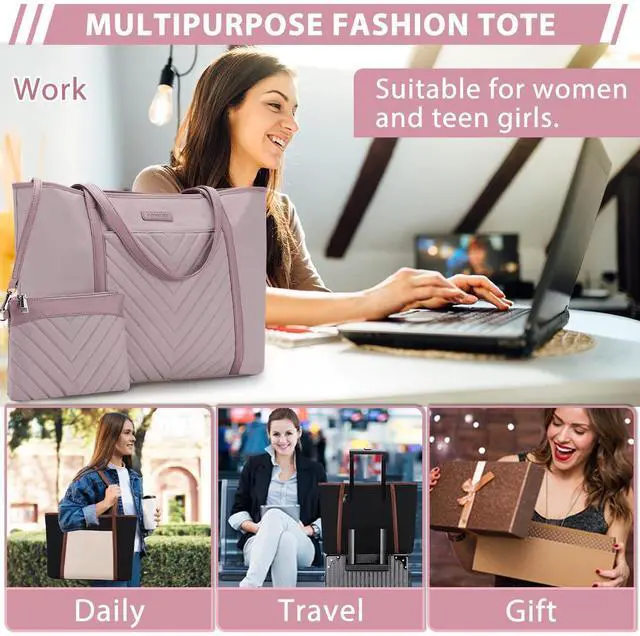 Alt view image 5 of 5 - VX VONXURY Laptop Bag for Women,15.6 Inch Work Tote Professional Shoulder Handbag Ideal for Business Office