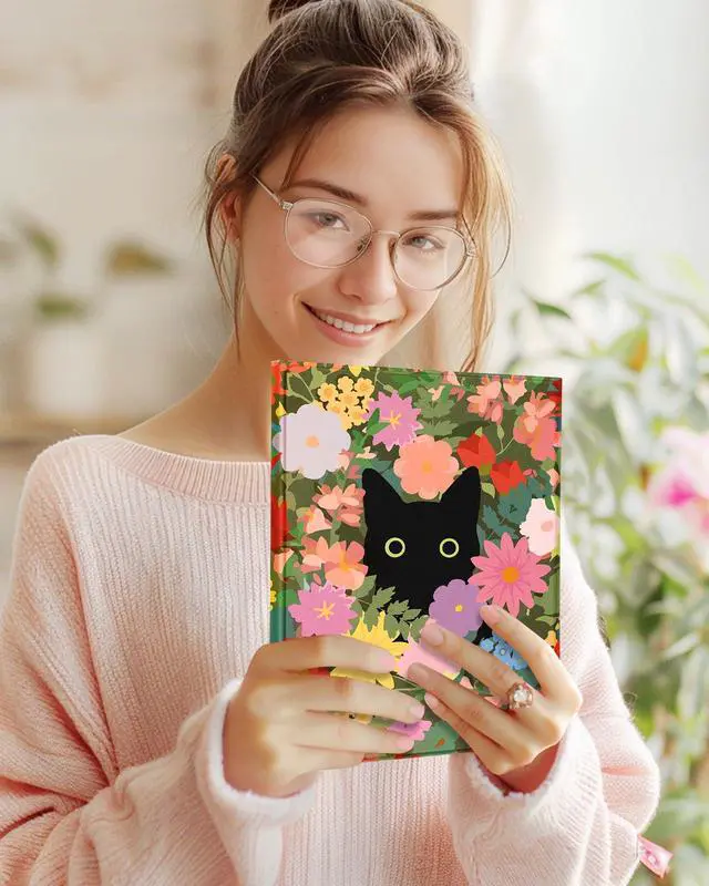 Alt view image 3 of 5 - Wazzasoft for iPad Pro 13 inch Case with Keyboard M4 - Pencil Holder Folio Women Girls Cute Kawaii Strawberry Unique Design for Apple Tablet Cover Pro 13 2024, Cat Flower