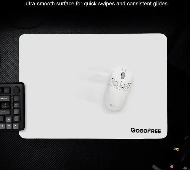 Alt view image 2 of 5 - Tempered Glass Gaming Mouse Pad, Professional Esport Hard Mouse Mat Ultra-Smooth Micro-Etched Surface for Top Speed and Control, Non-Slip Mousepad, Dirt & Scratch Resistant (White, 15.75"x19.69")