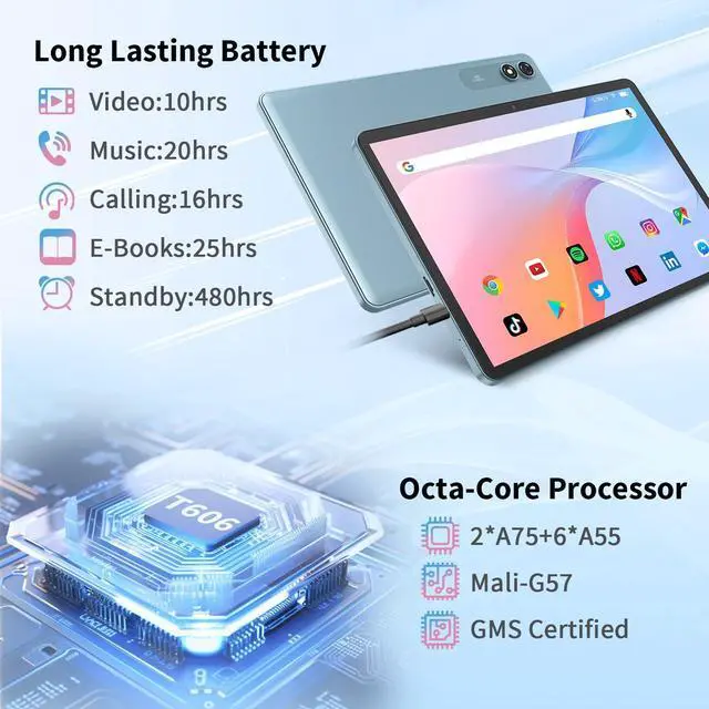 Alt view image 3 of 5 - Android Tablet with Keyboard,10 inch Android 15 tablet, 24GB RAM 128GB ROM, 1TB Expand, Octa-Core, Widevine L1, 2.4G/5G WiFi, 8000mAh, Bluetooth, GMS, 2 in 1 Tablet with Case, Mouse, StylusPink)