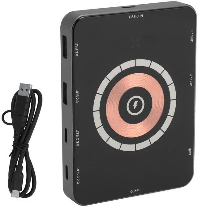 Main image of USB C Hub,USB C Hub Multiple Adapter with 1 USB3.0 Ports,3 USB2.0 Ports,2 USB C Ports,SD Card Reader,PD Charging Ports,Aluminium Alloy USB C Docking Station for Laptop Desktop