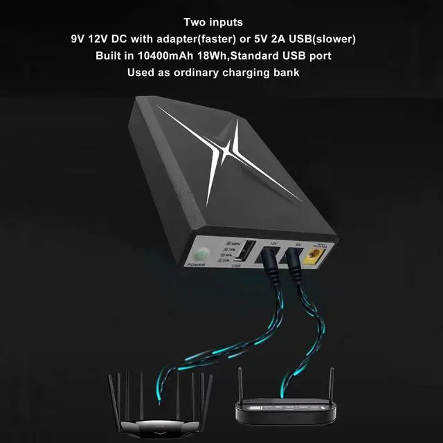 Alt view image 3 of 5 - Mini UPS Battery Backup 10400mAh Uninterruptible Power Supply, Compact for Router, Backup Power for Security Camera