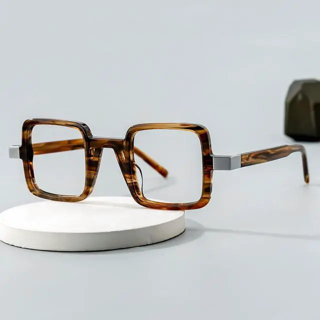 Alt view image 5 of 5 - Zeelool Vintage Square Blue Light Blocking Glasses for Men ZJGA563696-05B Wood