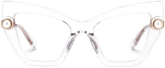Main image of Zeelool Cat Eye Glasses Stylish Pearl Eyewear for Women Blue Light Blocking Glasses Anti Eyestrain Glasses Tilana ZJGX316234 Crystal