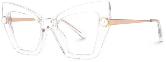 Alt view image 2 of 5 - Zeelool Cat Eye Glasses Stylish Pearl Eyewear for Women Blue Light Blocking Glasses Anti Eyestrain Glasses Tilana ZJGX316234 Crystal