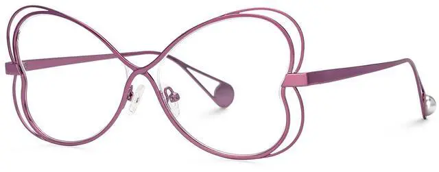 Alt view image 2 of 5 - Zeelool Geometric Glasses Metal Eyewear for Women Blue Light Blocking Glasses Anti Eyestrain Glasses ZJGM405125-02 Purple