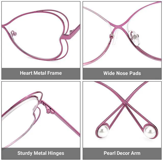 Alt view image 3 of 5 - Zeelool Geometric Glasses Metal Eyewear for Women Blue Light Blocking Glasses Anti Eyestrain Glasses ZJGM405125-02 Purple