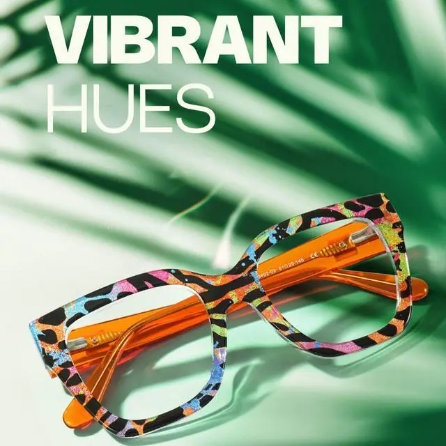 Alt view image 4 of 5 - Zeelool Square Blue Light Glasses for Women Trendy Thick Frame Fake Eyeglasses Stylish Multicolor Designer Full Eyewear Anti Eyestrain JGA813402-03B