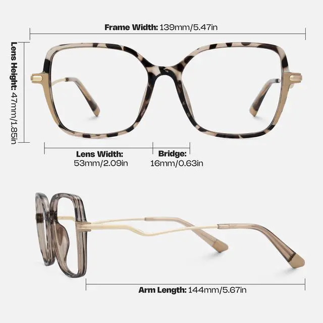 Alt view image 5 of 5 - Zeelool Trendy Square Blue Light Glasses for Women Computer Glasses Rendon ZJGX446980-06 Tortoise