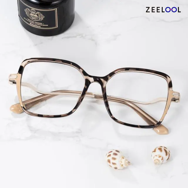 Alt view image 3 of 5 - Zeelool Trendy Square Blue Light Glasses for Women Computer Glasses Rendon ZJGX446980-06 Tortoise