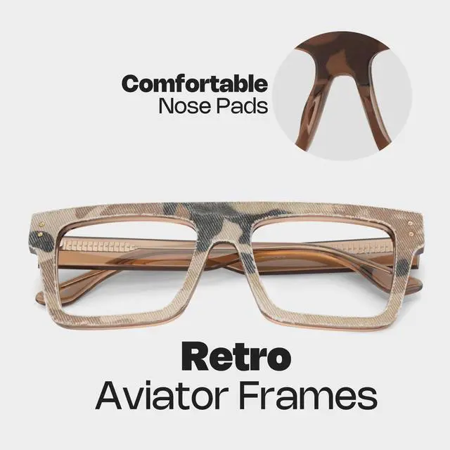 Alt view image 5 of 5 - Zeelool Classic Oversized Aviator Blue Light Blocking Glasses for Men TV Phone Computer Gaming Glasses Killian ZJGA358799-03 Brown