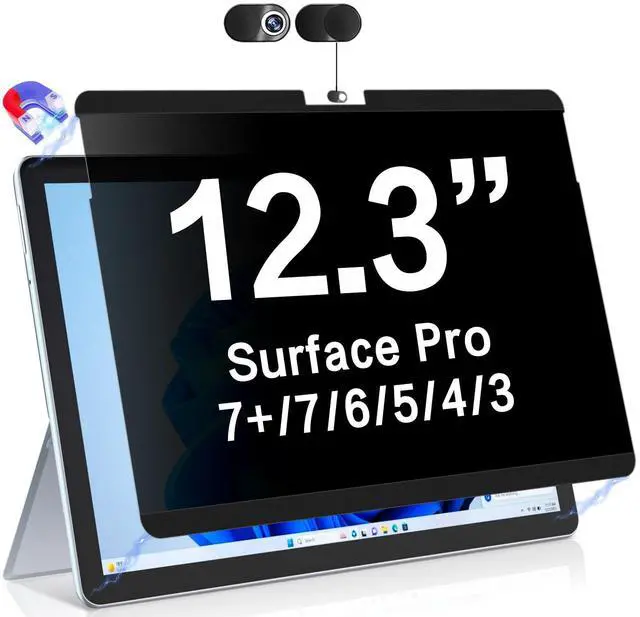 Main image of ZOEGAA Surface Pro 7 Privacy Screen With Anti Blue Light Sliding Camera Cover, Magnetic and Compatible With Microsoft Surface Pro 7 Plus/6/5/4/3, 12.3 Inch
