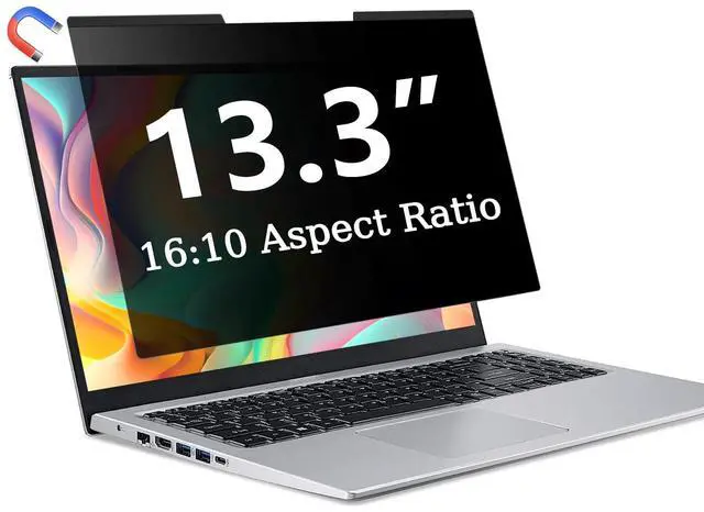 Main image of ZOEGAA Magnetic 13.3 Inch Laptop Privacy Screen Filter, for Removable & Reusable 16:10 Widescreen Display Laptop Privacy Screen 13.3 inch and Anti-Spy Anti-Blue Light Anti-Glare Protector
