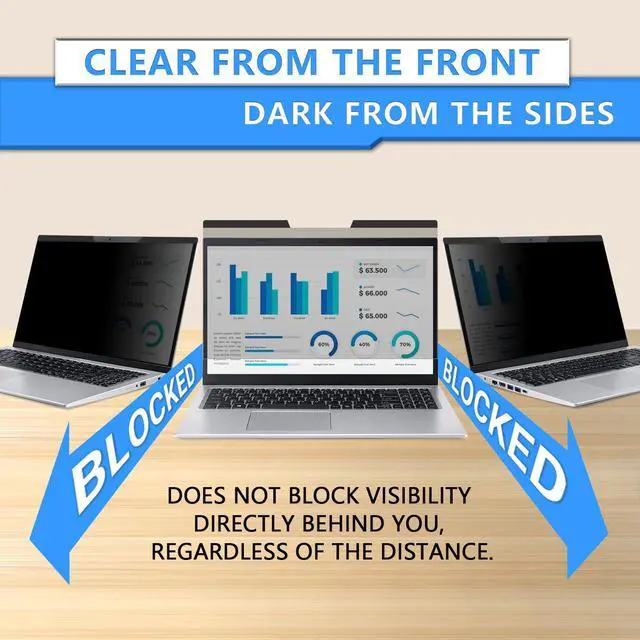 Alt view image 3 of 5 - ZOEGAA Magnetic 13.3 Inch Laptop Privacy Screen Filter, for Removable & Reusable 16:10 Widescreen Display Laptop Privacy Screen 13.3 inch and Anti-Spy Anti-Blue Light Anti-Glare Protector