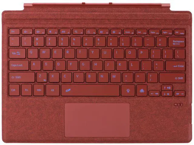 Main image of Zoof Type Cover for Microsoft Surface Pro 7+ / Pro 7 / Pro 6 / Pro 5 / Pro 4 / Pro 3, 12.3 inch, Ultra-Slim Wireless 7 Color Backlit Tablet Keyboard, Multi Touchpad Bluetooch (Poppy Red with Backlit)