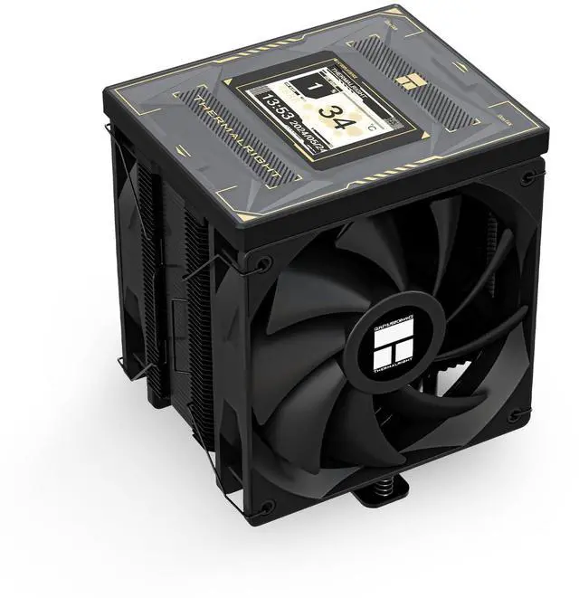 Main image of Thermalright Burst Assassin 120 Vision Black CPU Air Cooler, Desktop CPU Cooler with 1500RPM Speed,320x240 Resolving Power IPS LCD Screen with 2.4in,PC Cooling for Intel lga1851/1700/115X,AM4/AM5