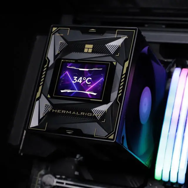 Alt view image 2 of 2 - Thermalright Burst Assassin 120 Vision Black CPU Air Cooler, Desktop CPU Cooler with 1500RPM Speed,320x240 Resolving Power IPS LCD Screen with 2.4in,PC Cooling for Intel lga1851/1700/115X,AM4/AM5