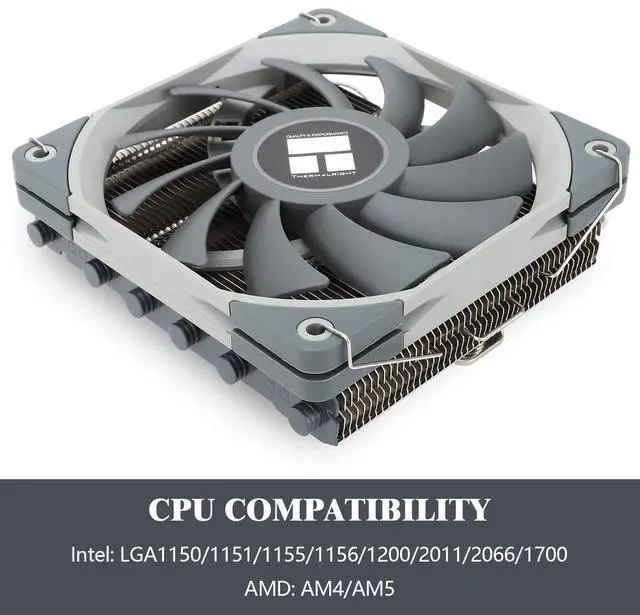 Alt view image 3 of 5 - Thermalright AXP120-X67 Low Profile CPU Air Cooler with Quite 120mm TL-C12015 PWM Fan, 6 Heat Pipes, 67mm Height, for AMD AM4/Intel LGA 1700/1150/1151/1155/1156/1200/2011/2066