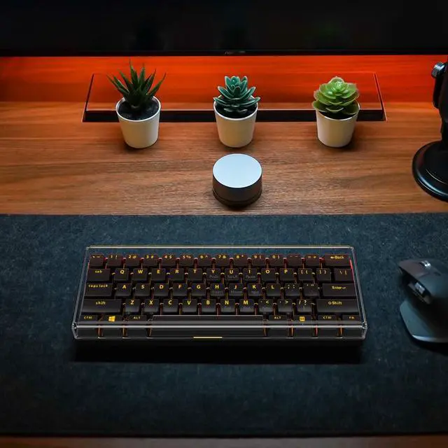 Alt view image 5 of 5 - kwmobile Keyboard Cover Compatible with 60% Mechanical Keyboard RK61 / GK61 / SK6 / DK61 Case - Protective Cover for Mechanical Keyboard - Transparent