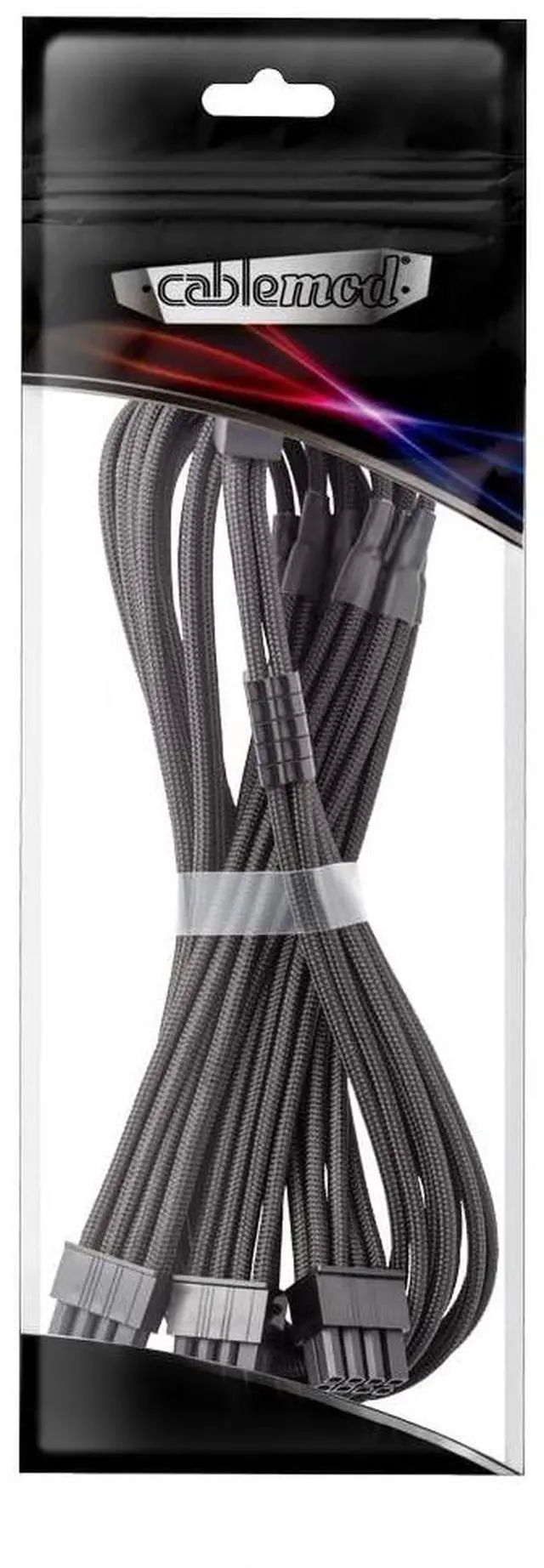 Alt view image 4 of 4 - CableMod C-Series Pro ModFlex Sleeved 12V-2x6 12VHPWR 90° StealthSense PCIe Cable for Corsair Type 4 / Type 3 - Variant B (Black, 16-pin to Triple 8-pin, 60cm)