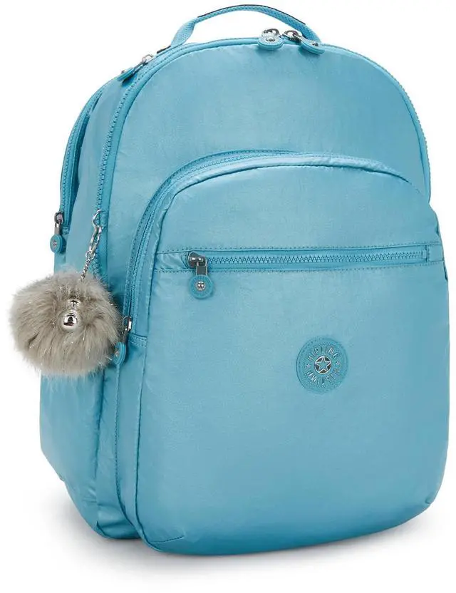 Alt view image 2 of 5 - Kipling Seoul Extra Large Metallic 17" Laptop Backpack Aqua Tides Metallic
